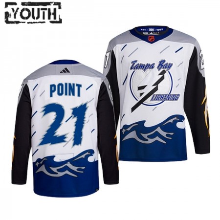 Tampa Bay Lightning tröja Brayden Point 21 Adidas 2022-23 Vit Reverse Retro 2.0 Authentic - NHL Tröjor Barn